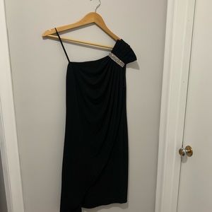 Black Sparkly Le Chateau One Shoulder Dress